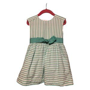 Mint Green & White Striped Ribbon Accent Spring Summer Crinoline Slip Dress 3T